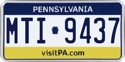 PA license plate MTI9437