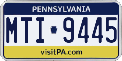 PA license plate MTI9445