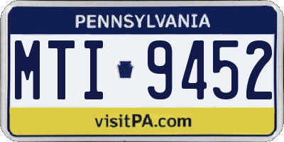 PA license plate MTI9452