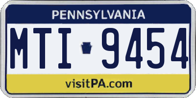 PA license plate MTI9454