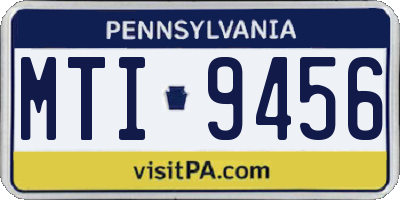PA license plate MTI9456