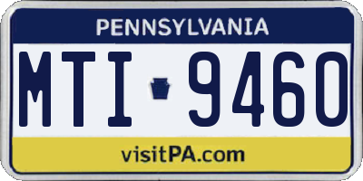 PA license plate MTI9460