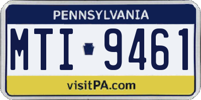 PA license plate MTI9461