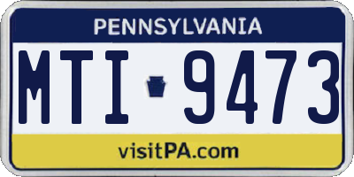 PA license plate MTI9473