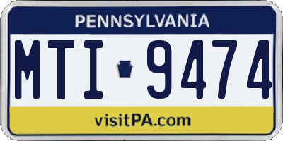 PA license plate MTI9474