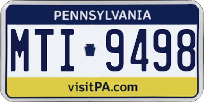 PA license plate MTI9498