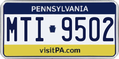 PA license plate MTI9502
