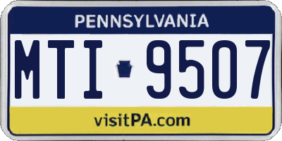 PA license plate MTI9507