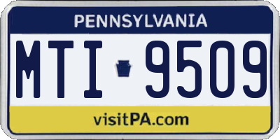 PA license plate MTI9509