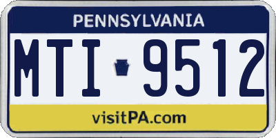 PA license plate MTI9512