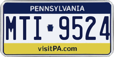 PA license plate MTI9524