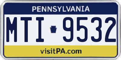 PA license plate MTI9532