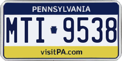 PA license plate MTI9538