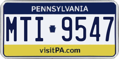 PA license plate MTI9547