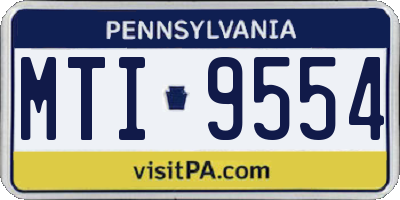 PA license plate MTI9554