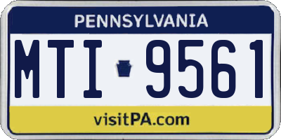 PA license plate MTI9561