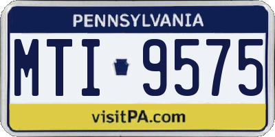 PA license plate MTI9575