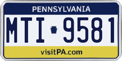 PA license plate MTI9581