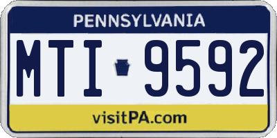 PA license plate MTI9592