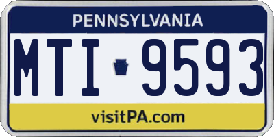 PA license plate MTI9593