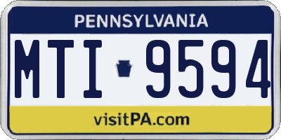 PA license plate MTI9594