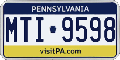 PA license plate MTI9598