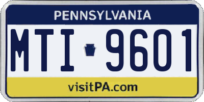 PA license plate MTI9601