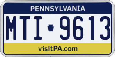 PA license plate MTI9613