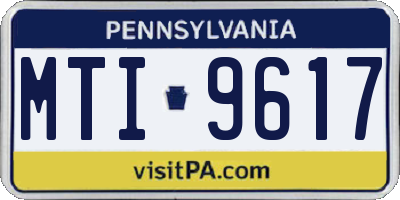 PA license plate MTI9617