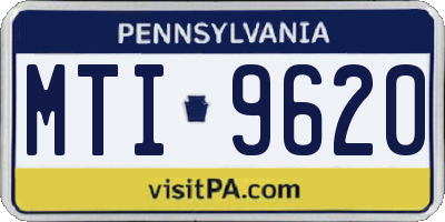 PA license plate MTI9620