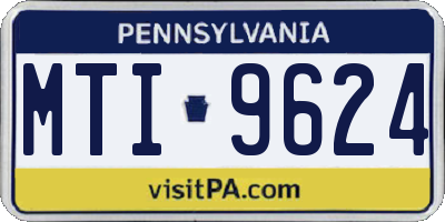PA license plate MTI9624