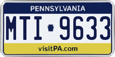 PA license plate MTI9633