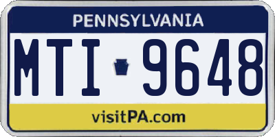 PA license plate MTI9648