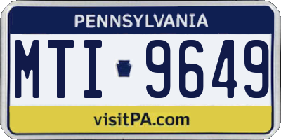 PA license plate MTI9649