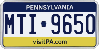 PA license plate MTI9650