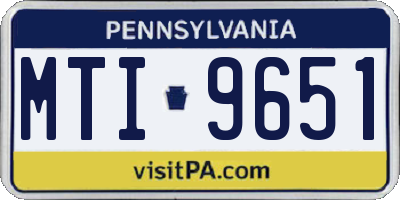 PA license plate MTI9651