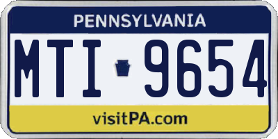 PA license plate MTI9654