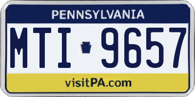 PA license plate MTI9657