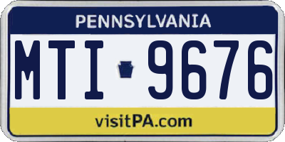 PA license plate MTI9676
