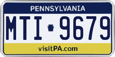 PA license plate MTI9679