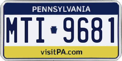 PA license plate MTI9681