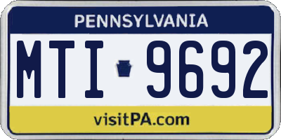 PA license plate MTI9692