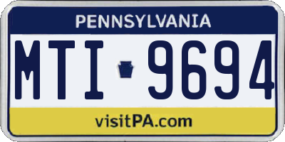 PA license plate MTI9694