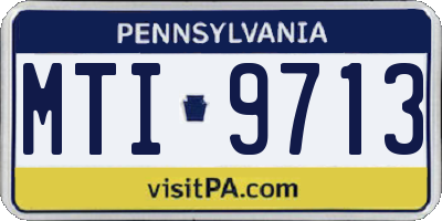 PA license plate MTI9713