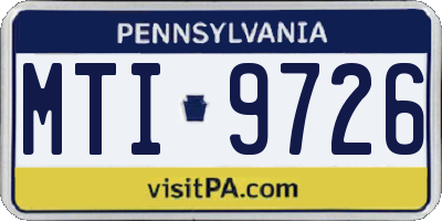 PA license plate MTI9726