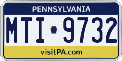PA license plate MTI9732