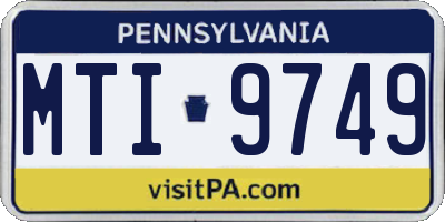 PA license plate MTI9749