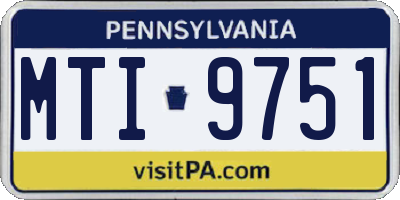 PA license plate MTI9751