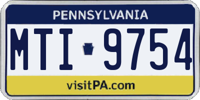 PA license plate MTI9754