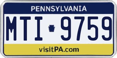 PA license plate MTI9759